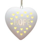 Hope Heart, Illuminated Ornament