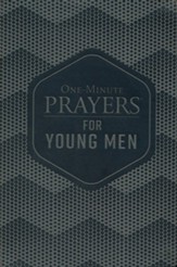 One-Minute Prayers for Young Men, Deluxe Edition--soft leather-look, blue