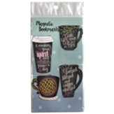 Fun Coffee Mugs Assorted Magnetic Bookmarks, Set of 4
