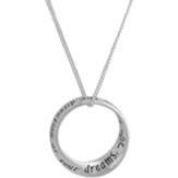 Go Confidently In The Direction Of Your Dreams Mobius Necklace, Silver Plated