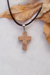 Stone Cross Necklace, Picture Jasper