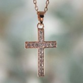Cross Necklace, Rose Gold