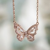Butterfly Necklace Rose Gold