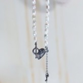 Freshwater Pearl Heart Key Necklace