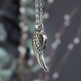 Angel Wing Urn Necklace, Silver