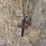 June Birthtstone Cross Necklace