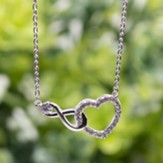 Infinity Heart Necklace, Silver