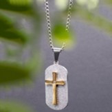Gold and Silver Cross Dogtag