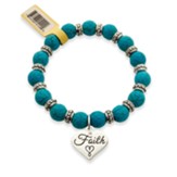 Faith Heart Turquoise Tapestry Stone Bracelet