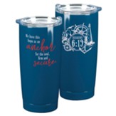 We Have This Hope As An Anchor Stainless Steel Tumbler, Navy Blue