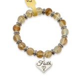 Faith Heart Cinnamon Spice Stone Bracelet