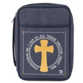 I Can Do All Things Through Christ Bible Cover, Denim, Small
