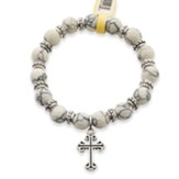 Cross Winter Scape Stone Bracelet