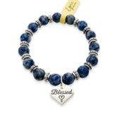 Blessed Heart Blue Jean Baby Stone Bracelet