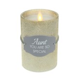 Aunt You Are So Special LED Realistic Flame Candle, Gold Glitter