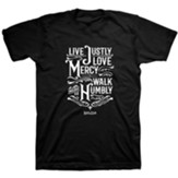 Live Justly Shirt, Black, XX-Large , Unisex