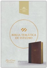 RVR 1960 Bible tematic de estudio, marron oscuro/marron (Thematic Study Bible, Brown duo-tone) - Imperfectly Imprinted Bibles