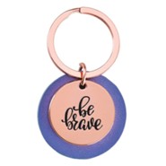 Be Brave Keyring, Rose Gold and Purple