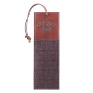 Blessed Man LuxLeather Bookmark, Brown