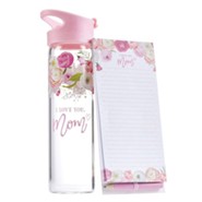 I Love You, Mom, Water Bottle and Notepad Gift Set