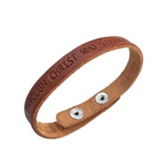 I Can Do All Things, Phillipians 4:13 Leather Bracelet, Large