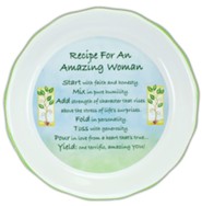 Recipe For An Amazing Woman Pie Plate