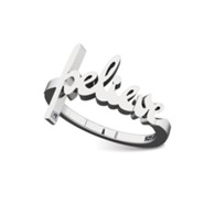 Believe, Sterling Silver Words of Life Ring, Size 6