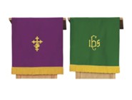 Pulpit Scarf with IHS, Purple / Green