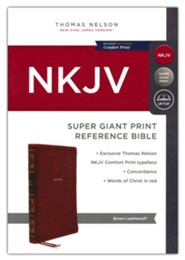 NKJV Super Giant-Print Reference Bible, Comfort Print--soft leather-look,  brown: 9780785238089 