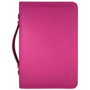 Cross Bible Cover, Textured Leather-look Bible Cover, Fuchsia, X-Large
