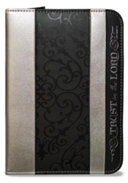 Trust in the Lord, Proverbs 3:5 Zipper Journal, Black and Silver