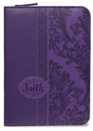 Walk By Faith, 2 Corinthians 5:7 Zipper Journal, Purple