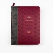 Romans 15:13 Bible Cover, Black and Burgundy, Large