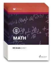 LIFEPAC Math Grade 8 (Pre-Algebra & Pre-Geometry 2) Workbook  Set (Updated Edition)