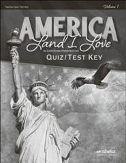 America: Land I Love Quiz/Test Key Volume 1 (Revised 4th Ed)