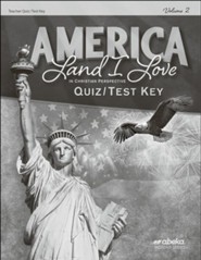 America: Land I Love Quiz & Test Key Volume 2 (Revised 4th Ed)