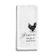 Grace, the Gift of God's Favor, Rooster Tea Towel