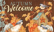 Autumn Welcome, Chickadee Birdhouse, Door Mat