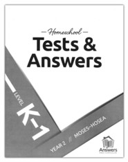 Answers Bible Curriculum: Extra K-1 Homeschool Tests & Answers Year 2