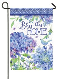 Bless This Home, Petals and Patterns, Glitter Flag, Small