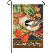Autumn Blessings, Chickadee Details, Flag, Small