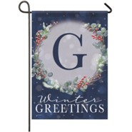 G, Winter Greetings, Monogram Flag, Small