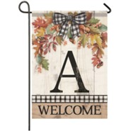 A, Welcome, Autumn Spray, Monogram Flag, Small