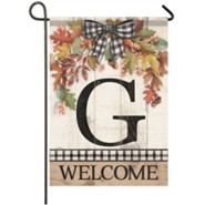 G, Welcome, Autumn Spray, Monogram Flag, Small