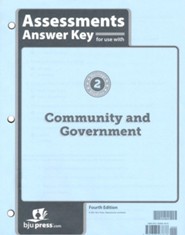 BJU Press Heritage Studies Grade 2 Assessments Answer Key:  Community and Government (4th Edition)