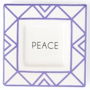 Peace Keepsake Tray Square Ceramic Purple 4x4 Gift Boxed