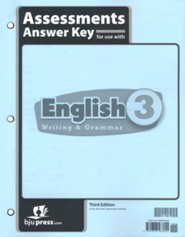BJU Press English Grade 3 Assessments Answer Key (3rd  Edition)