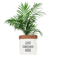 Love Grows Here Canvas Plant Cover