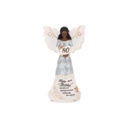 80th Birthday Angel Figurine Holding Heart