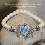 Ornate Angel Cameo Pearl Memory Bracelet